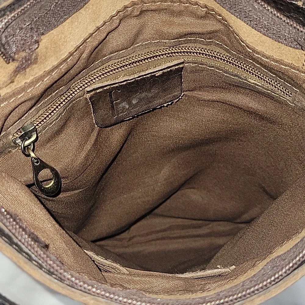 Mens F 29 Brown Durable Leather Crossbody Messenger Bag